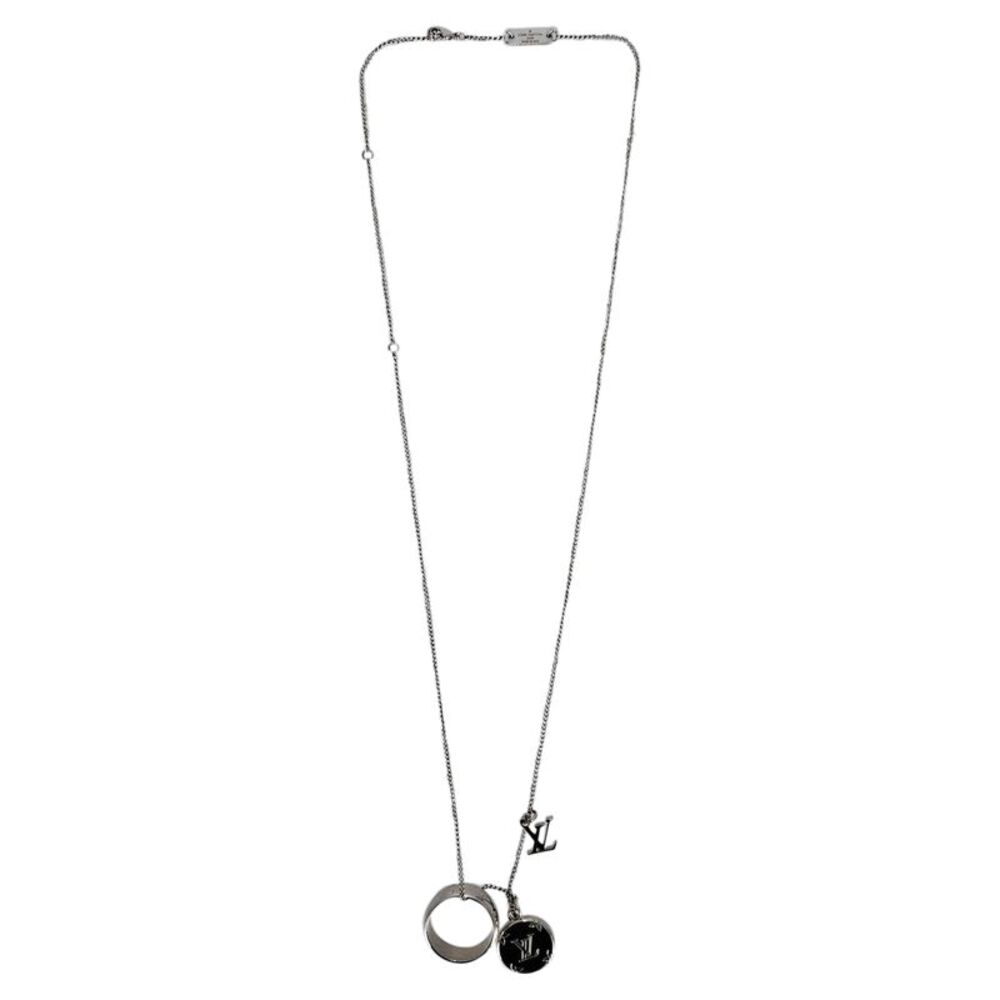 Louis Vuitton Monogram Charms Necklace in Silver Metal